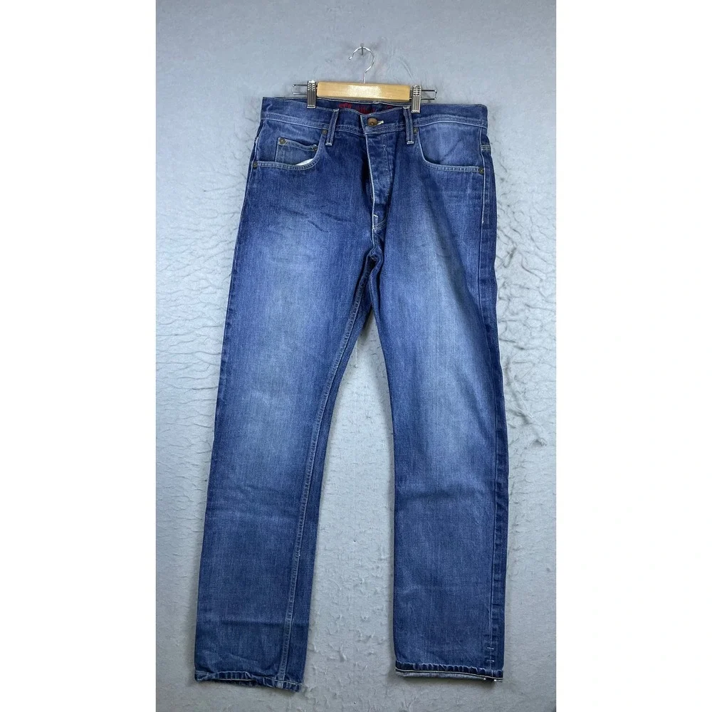 The West is Dead Jeans Mens 34 Blue Excellent Straight Leg Made in USA Denim